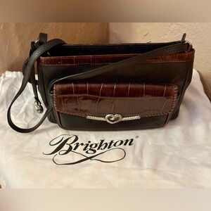 Brighton Black and Brown Crossbody Bag